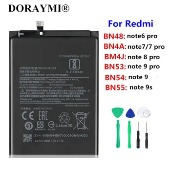 Оригинална Батерия BN48 BN4A BM4J BN55 BN54 BN53 За Xiaomi Redmi Note 6 7 8 9 Pro 7Pro 9S 6Pro 8Pro за мобилен телефон Batteria + Инструменти