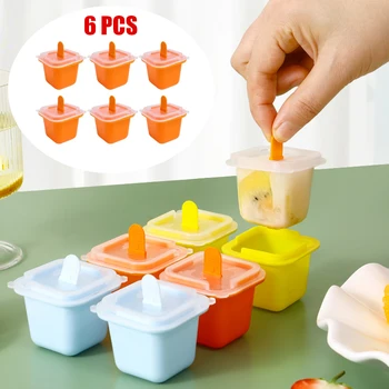 Квадратна форма за кубчета лед, силиконови Форми за хранителни продукти, направи си сам, Jelly Пудинг, Ледена напитка, Химикалка форма за домашно приготвяне на кубчета лед с пръчка от popsicle