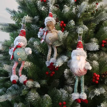 Вълнена вязаная кукла на Дядо Коледа, снежен човек, окачване, украса за витрини за магазин, скъпа пузатая кукла, подарък