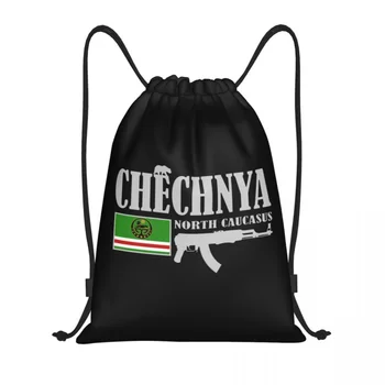 Изработена по поръчка чанта от съвсем малък на Чеченския боец за пазаруване, Раници за Йога, Мъжки И дамски Раници с Чеченским флага, Спортна раница за Фитнес зала